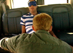Baitbus - The unemployed victim gets on the bus 